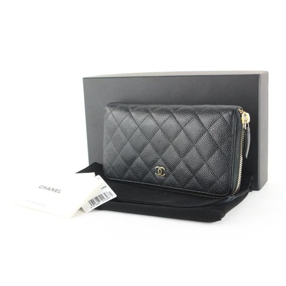 Authentic Chanel Black Caviar Quilted L-Gusset Zipper Continental Wallet 2CC0123 - Picture 12 of 12